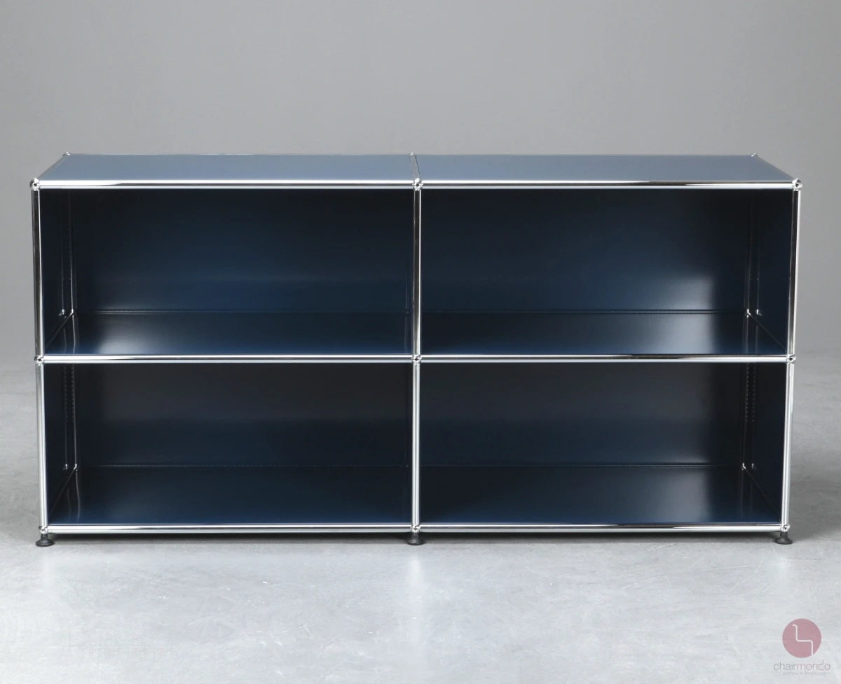 USM Haller Sideboard Stahlblau mit vier offenen Fächern gebraucht