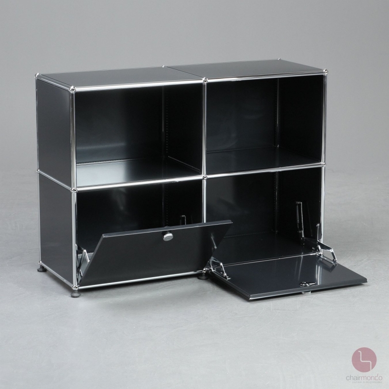 Preview: USM Haller Sideboard Graphitschwarz mit Klapptüren gebraucht