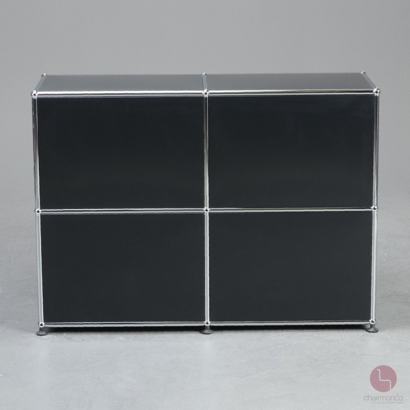 Preview: USM Haller Sideboard Graphitschwarz mit Klapptüren gebraucht