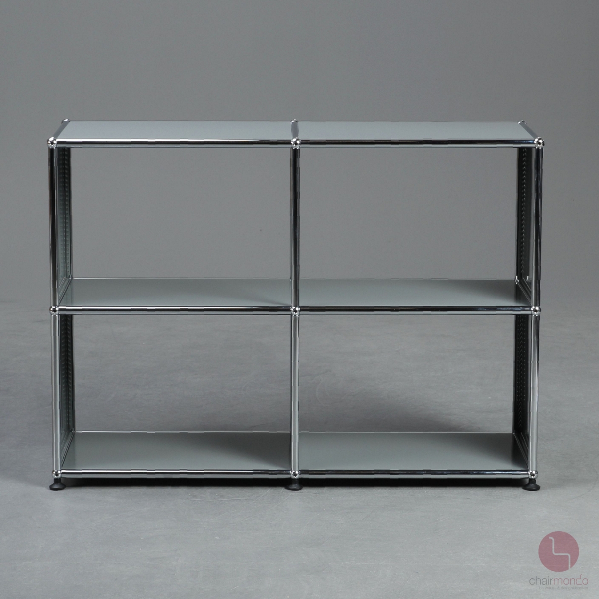 Preview: USM Haller Regal in Mittelgrau mit vier offenen Fächern gebraucht