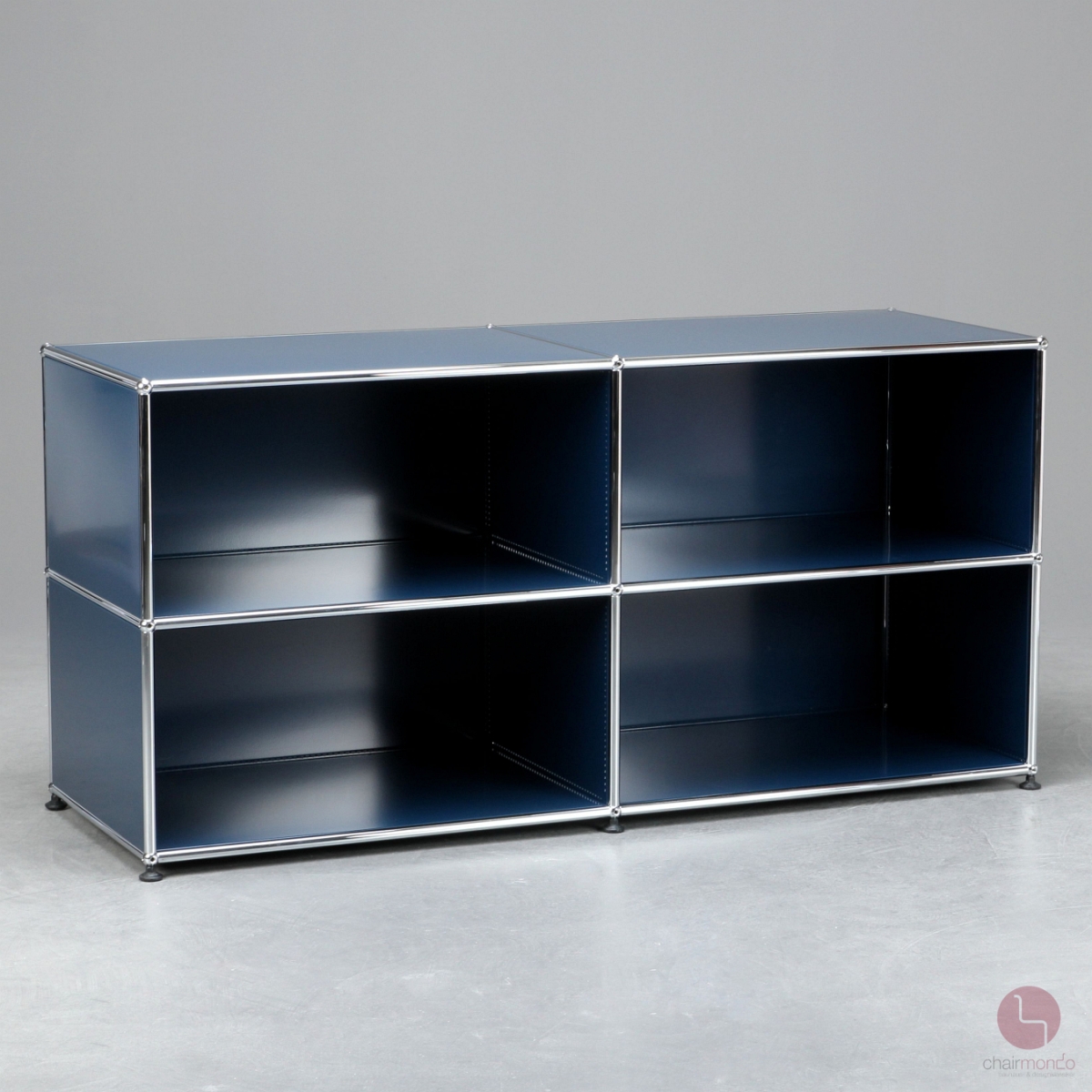 Preview: USM Haller Kommode Sideboard Stahlblau mit vier Fächern gebraucht