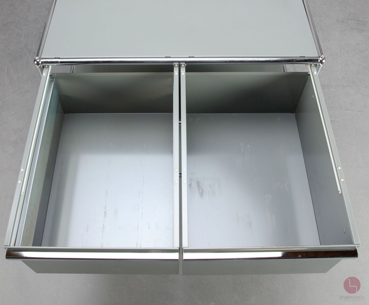 Preview: USM Haller Medien Sideboard in Mittelgrau mit Schubladen gebraucht