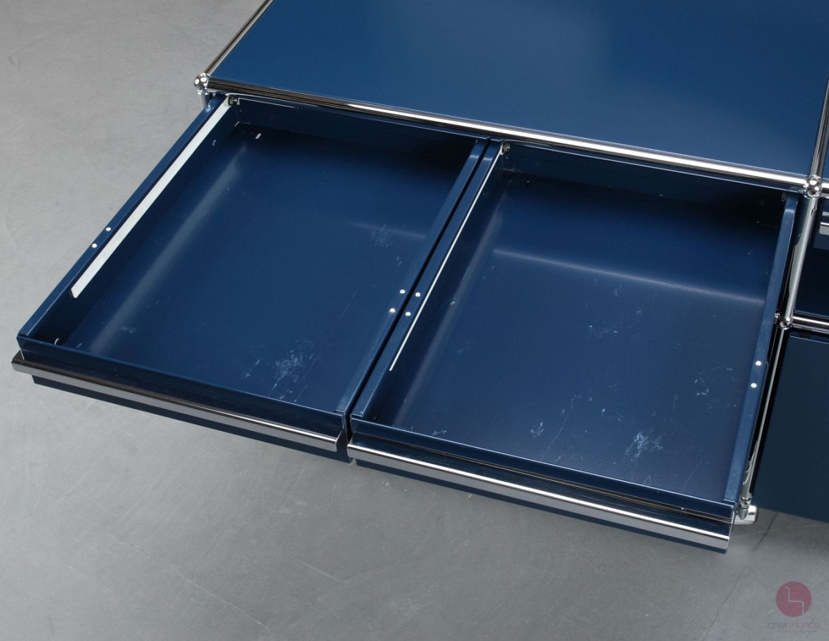 USM Haller Sideboard mit Schubladen und Schubfächern in Stahlblau gebraucht