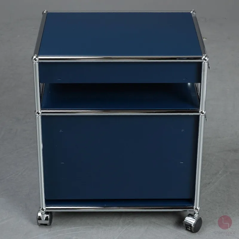 USM Haller Rollcontainer Stahlblau mit zwei Schubladen gebraucht