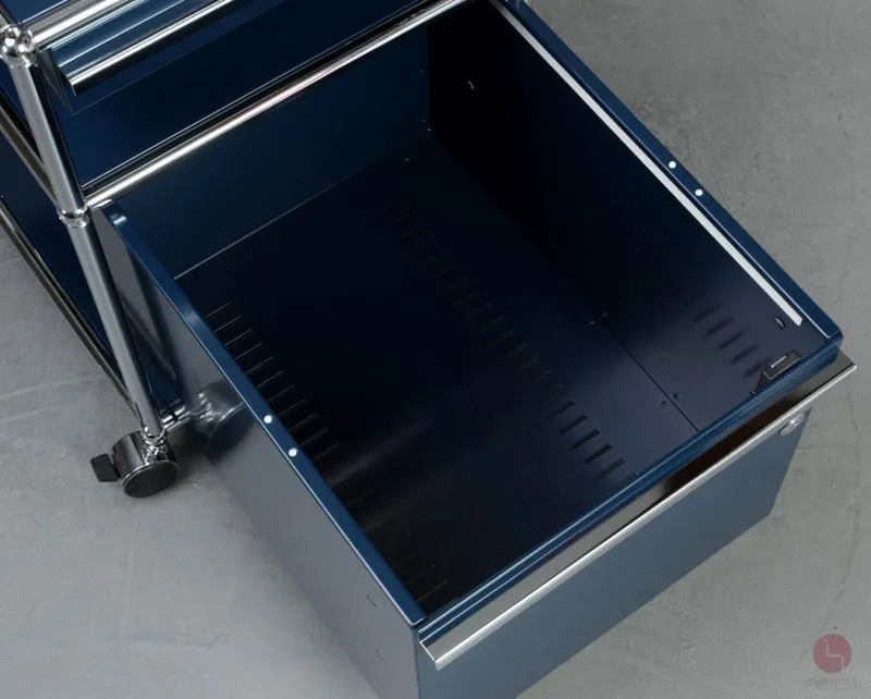 USM Haller Rollcontainer Stahlblau mit zwei Schubladen gebraucht
