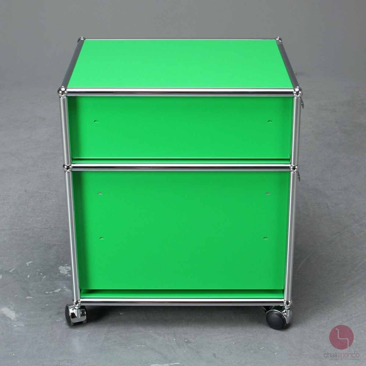 Preview: USM Haller Rollcontainer Grün mit zwei Schubladen gebraucht