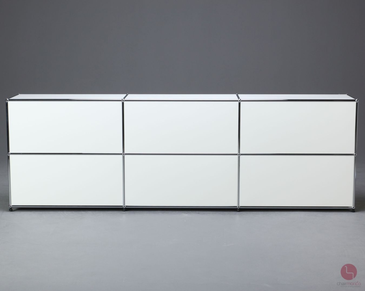 Preview: USM Haller Sideboard Weiß mit sechs Fächern 227x74x37 cm gebraucht