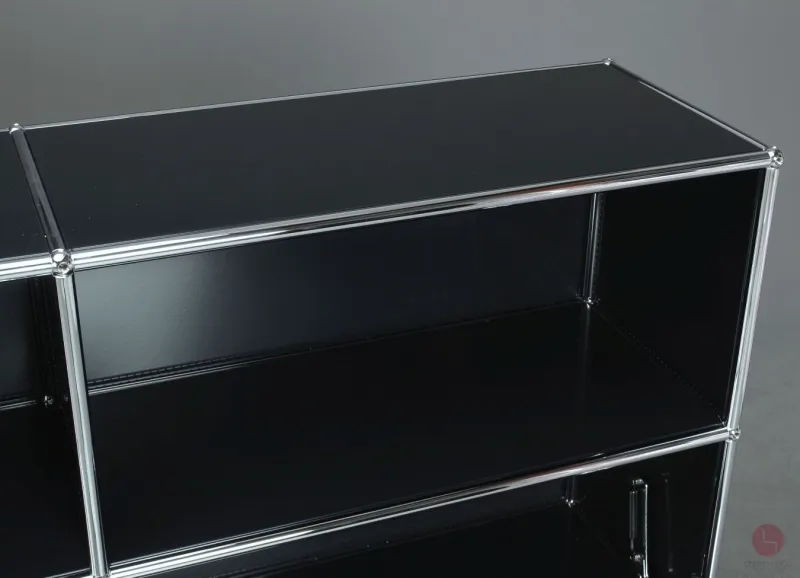 USM Haller Regal mit 6 Fächern und 4 Klapptüren Schwarz gebraucht