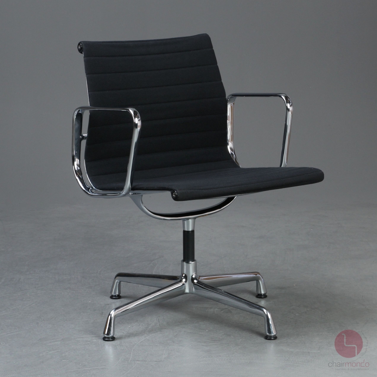 Preview: Vitra EA 108 Aluminium Chair Hopsak Schwarz verchromt 1980er gebraucht