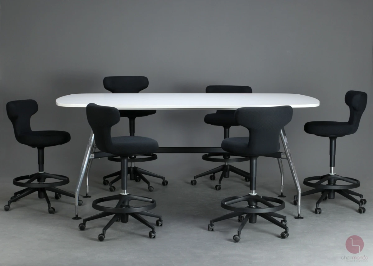 Vitra Medamorph Stehttisch Konferenztisch mit weißer Platte 240 x 140 cm gebraucht