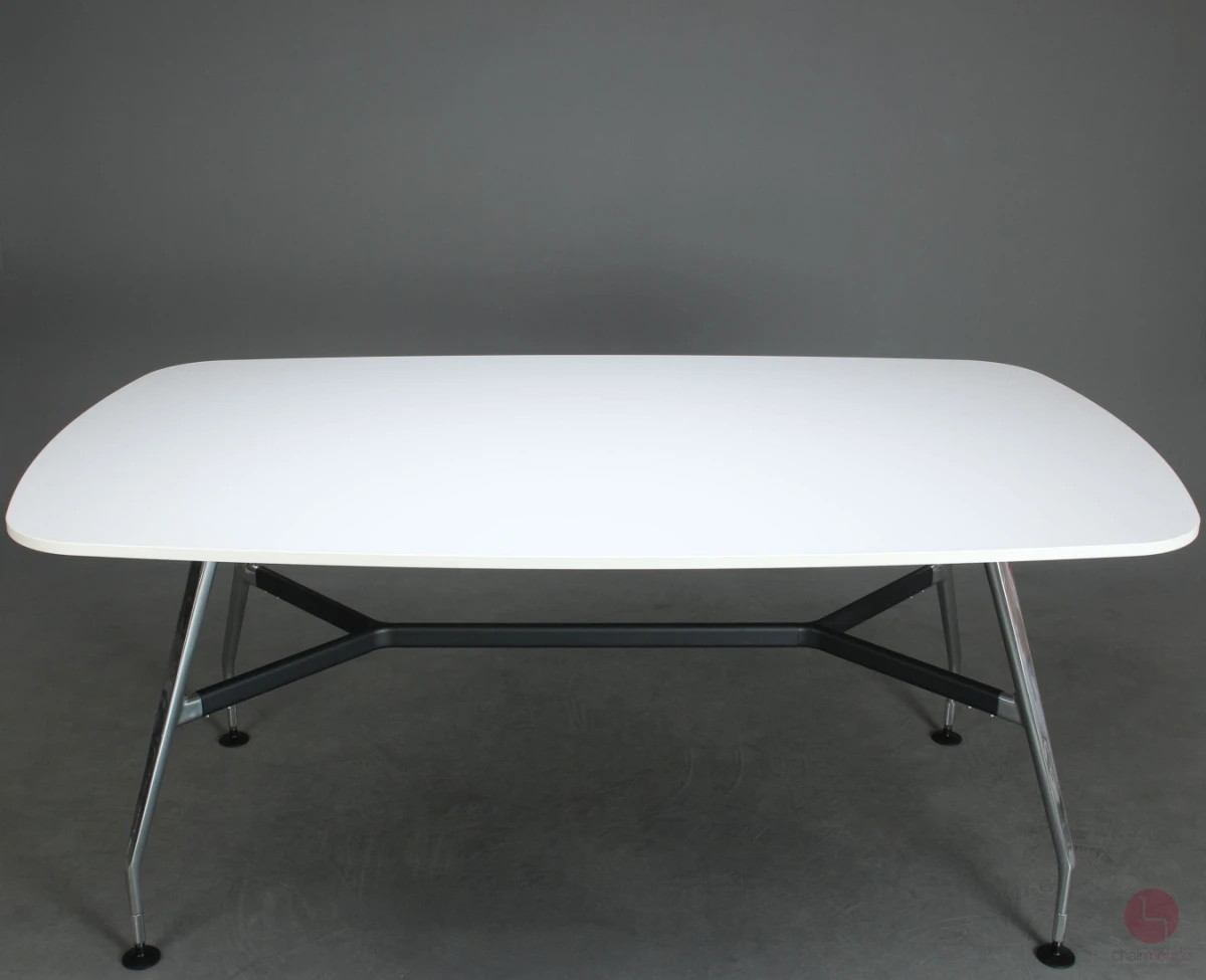 Vitra Medamorph Stehttisch Konferenztisch mit weißer Platte 240 x 140 cm gebraucht
