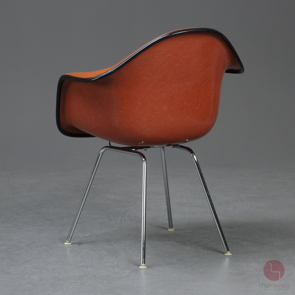Vitra DAX Fiberglas Armchair in Orange 1970er Vintage mit Polster gebraucht