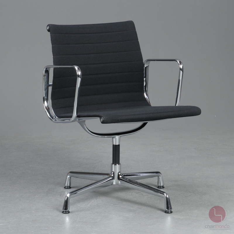 Preview: Vitra EA 108 Aluminium Chair Hopsak Schwarz verchromt gebraucht