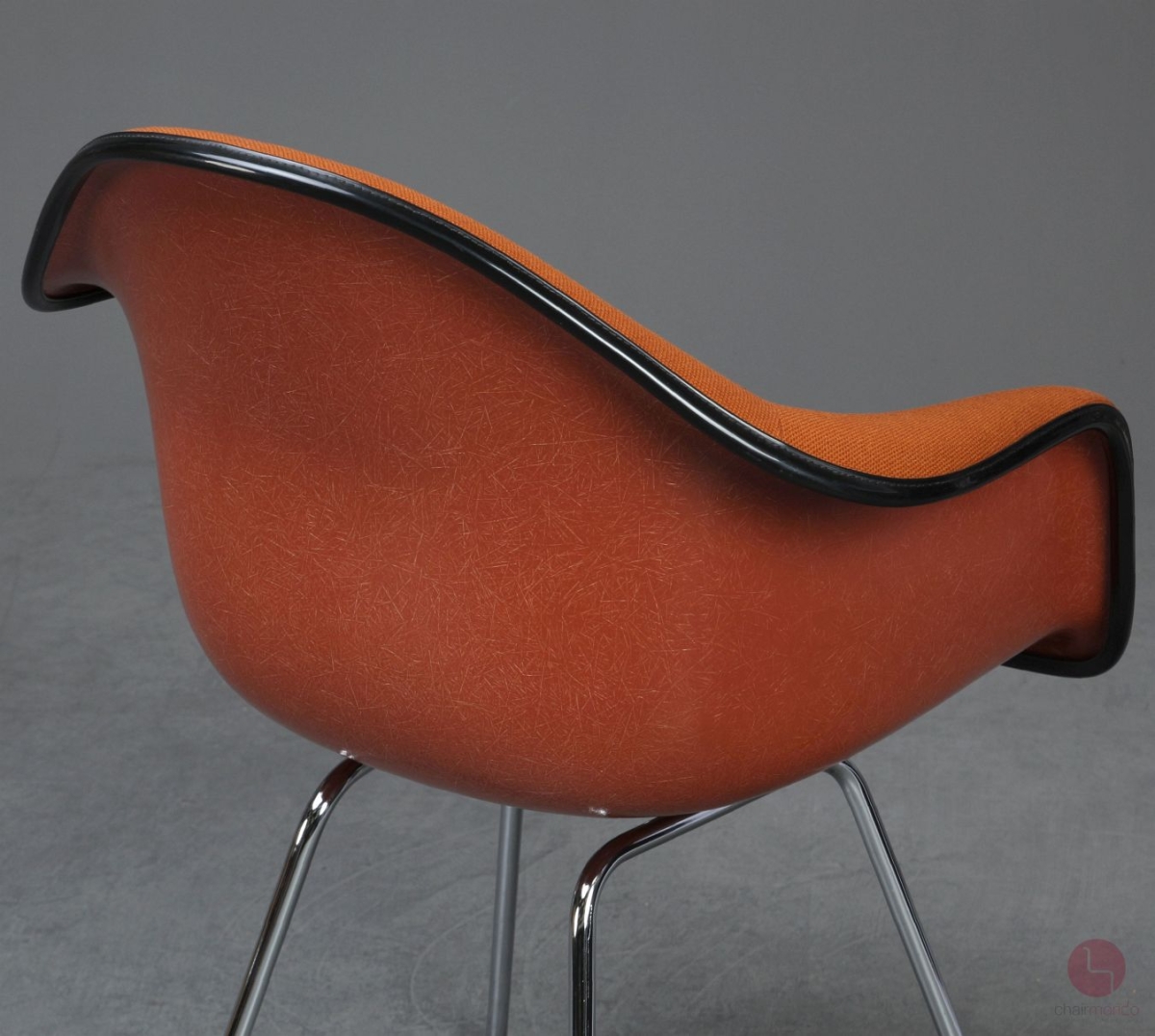 Vitra DAX Fiberglas Armchair in Orange 1970er Vintage mit Polster gebraucht