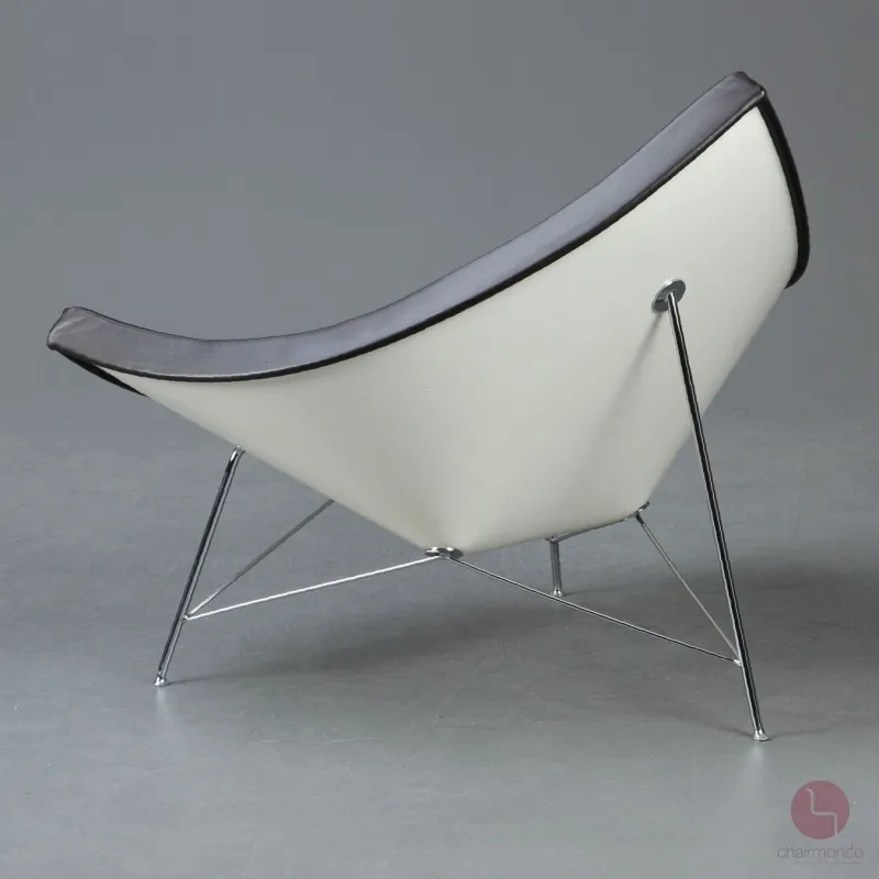 Vitra Coconut Chair mit Ottoman Leder Braun gebraucht