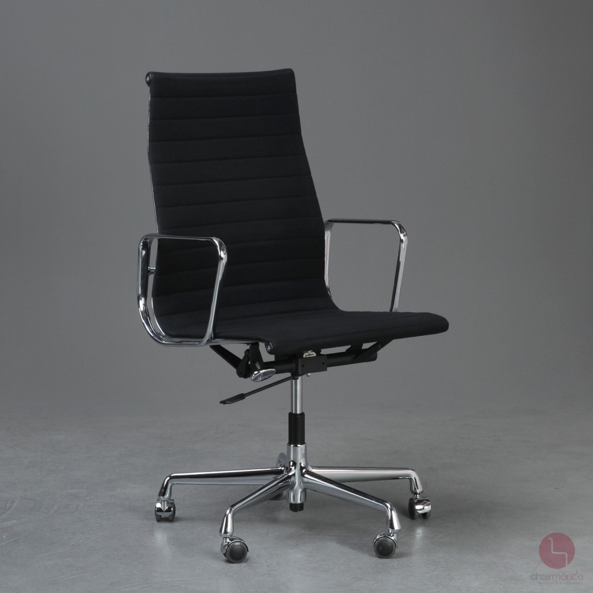Preview: Vitra EA 119 Aluminium Chair Hopsak Schwarz, Gestell Alu verchromt, gebraucht
