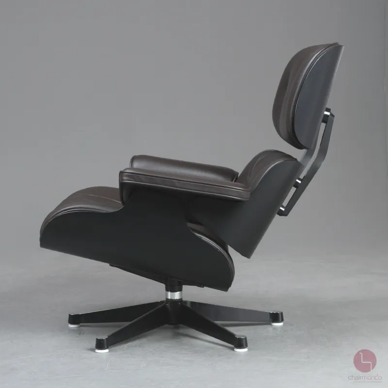 Vitra Eames Lounge Chair Schwarz mit dunkelbraunem Leder gebraucht