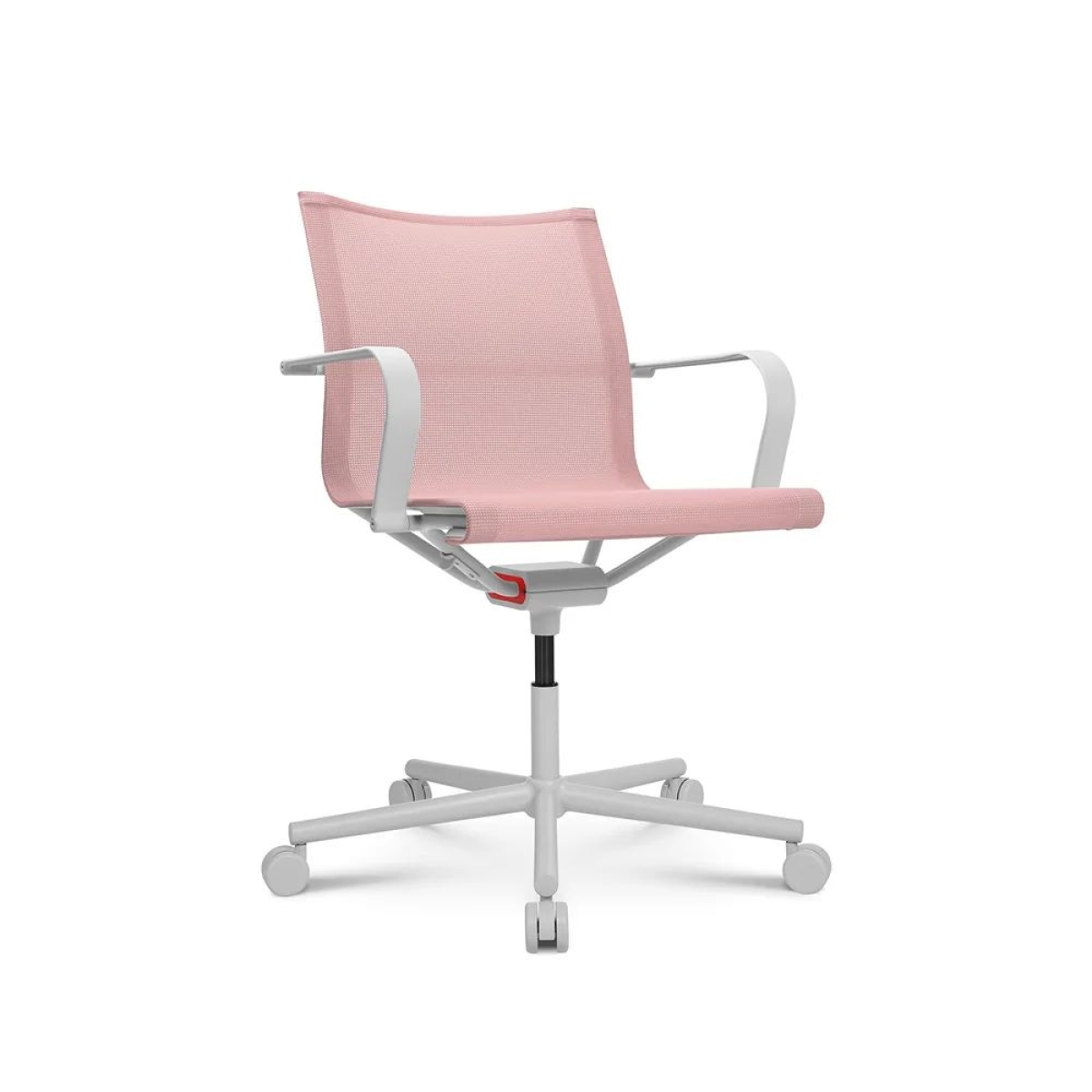 Preview: Wagner D1 Office Bürostuhl in weiß pink mt Armlehnen