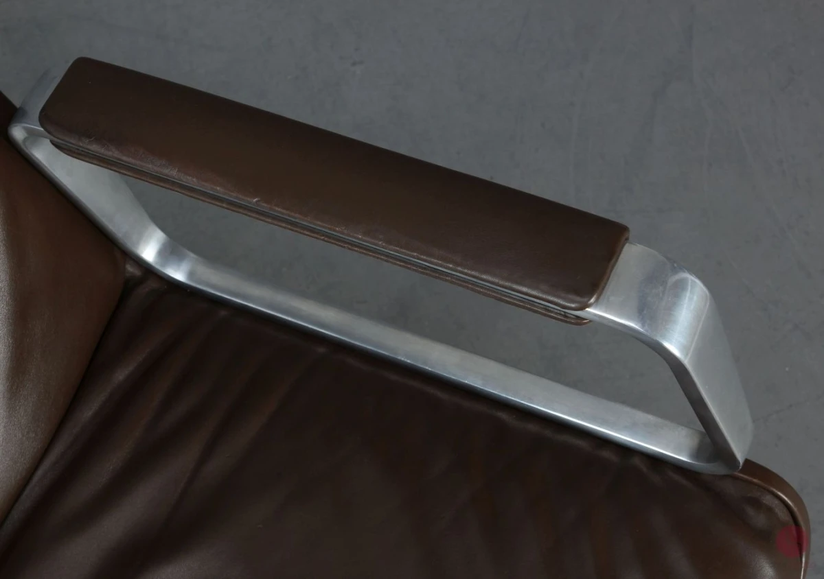 Wilkhahn Lounge Sessel und Ottomane Leder braun - gebraucht