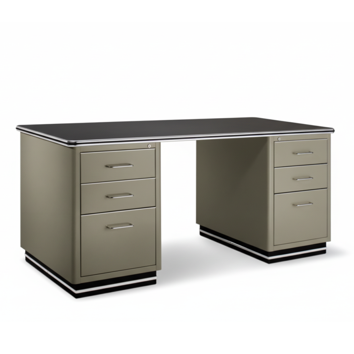 Preview: müller möbelfabrikation TB228 Stahl Schreibtisch in beigegrau