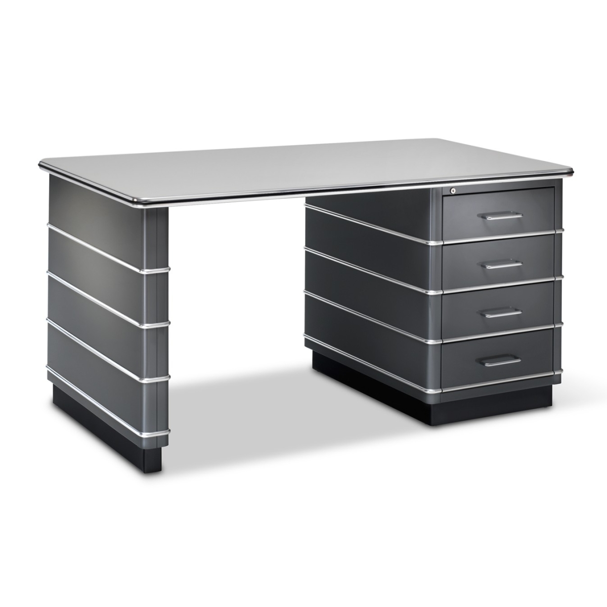 Preview: müller TB 225 Schreibtisch aus Stahl mit einem Container in verschiedenen Farben