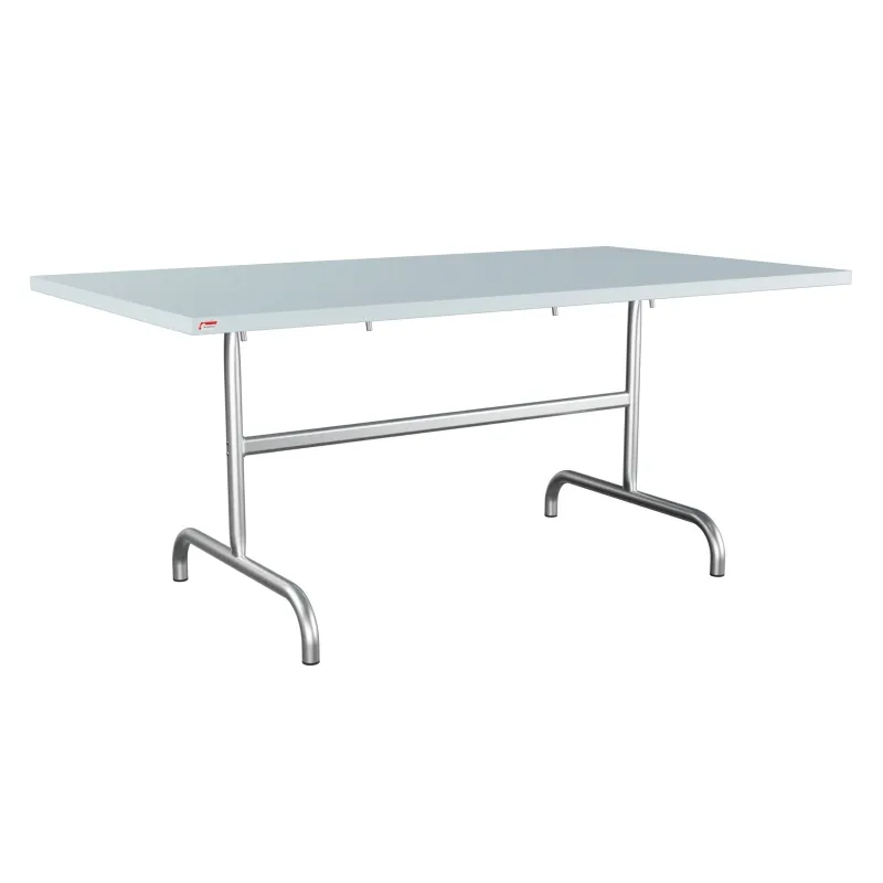 Schaffner Säntis quadratischer Metalltisch 165x90 pastellblau und feuerverzinkt