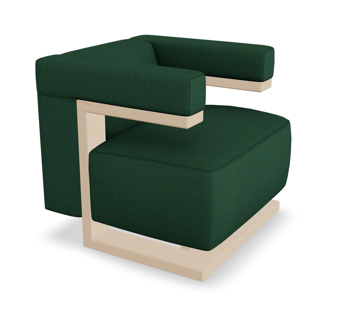 Preview: Tecta F51 Grün mit Natur Gestell