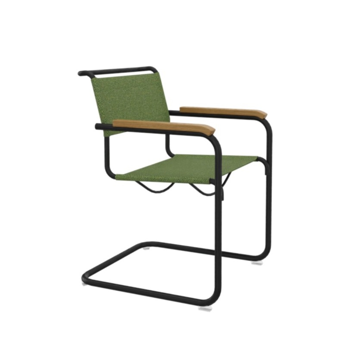 Preview: Thonet S 34 V Freischwinger Stoff Tuffnell Gestell schwarz