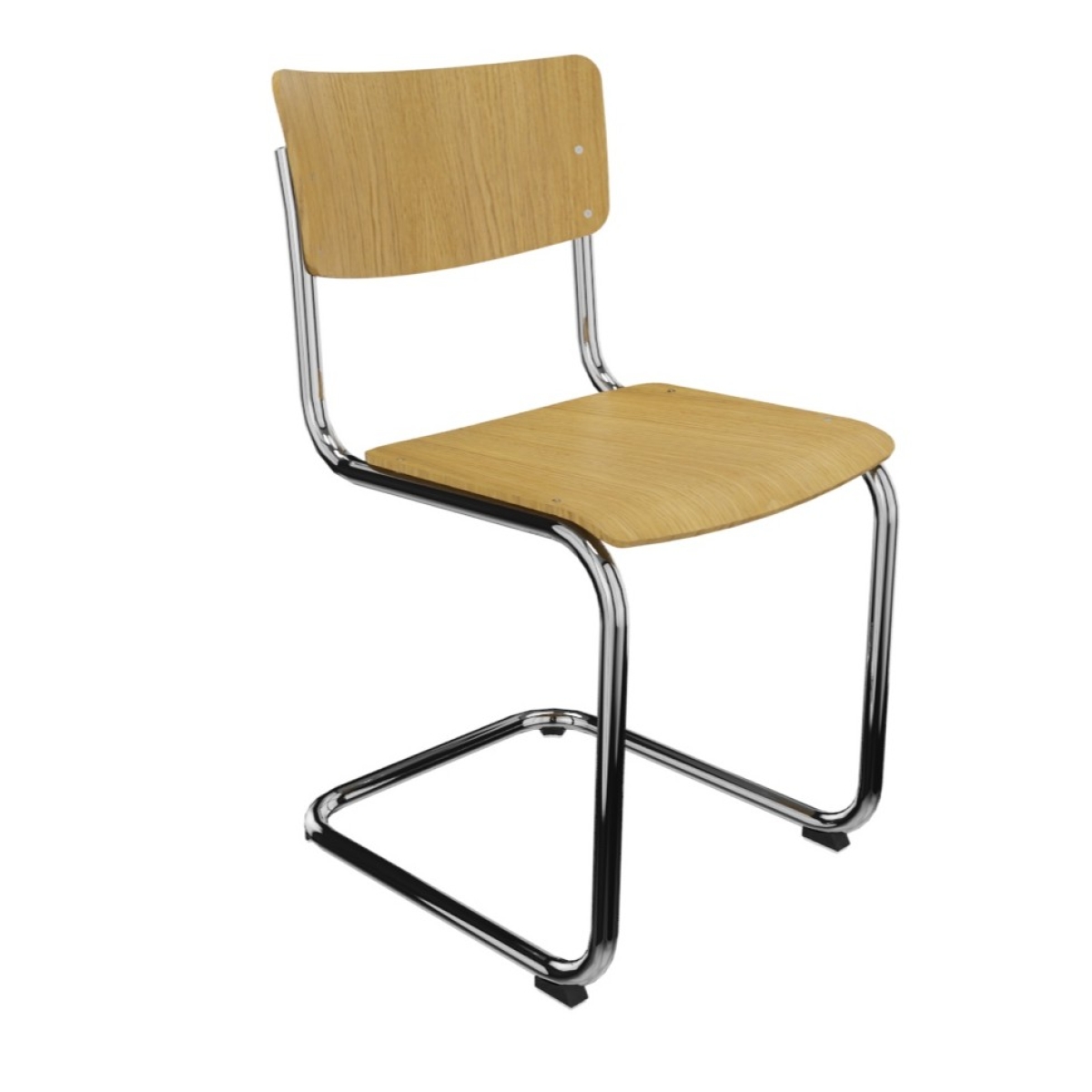 Preview: Thonet S43 Freischwinger Stuhl aus Eiche