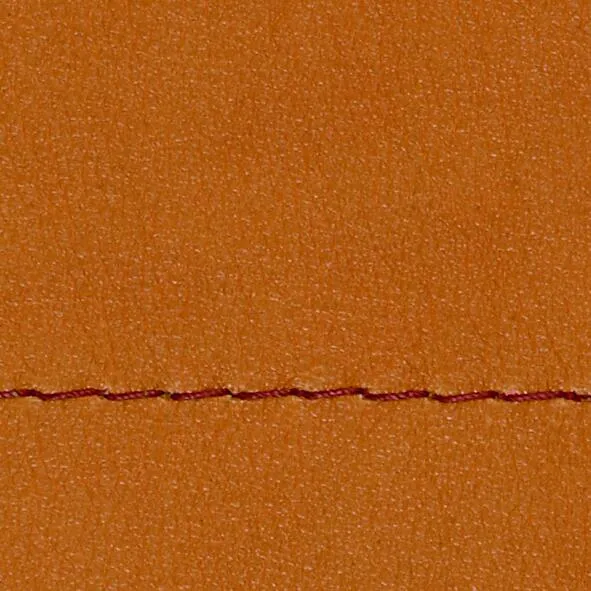 Leder III - Nappaleder cognac, Garn dunkelbraun, Doppelsteppnaht