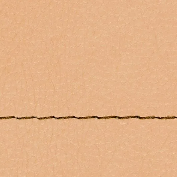 Leder III - Nappaleder sand, Garn dunkelbraun, Doppelsteppnaht