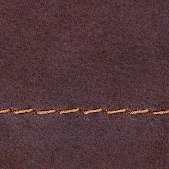 Leder III - Nubukleder Dunkelbraun, Garn Ockerbraun