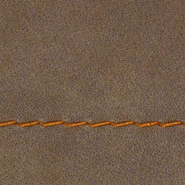 Leder III - Nubukleder Mittelbraun, Garn Orangebraun
