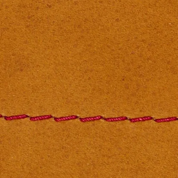 Leder III - Nubukleder Ockerbraun, Garn Rot