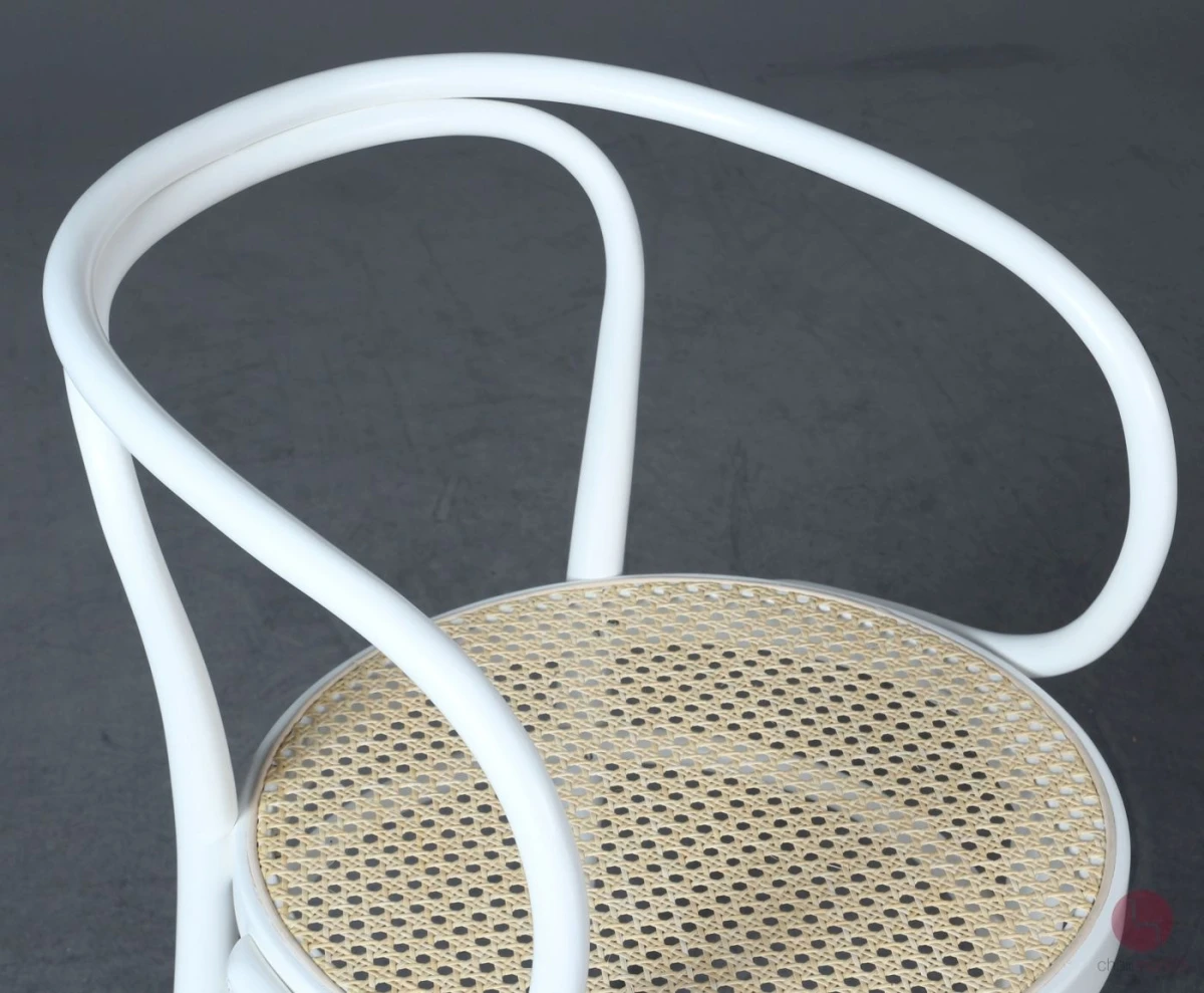 Thonet 209 Weiß Bugholzstuhl mit Geflecht gebraucht Thonet 209 Weiß Bugholzstuhl mit Geflecht gebraucht