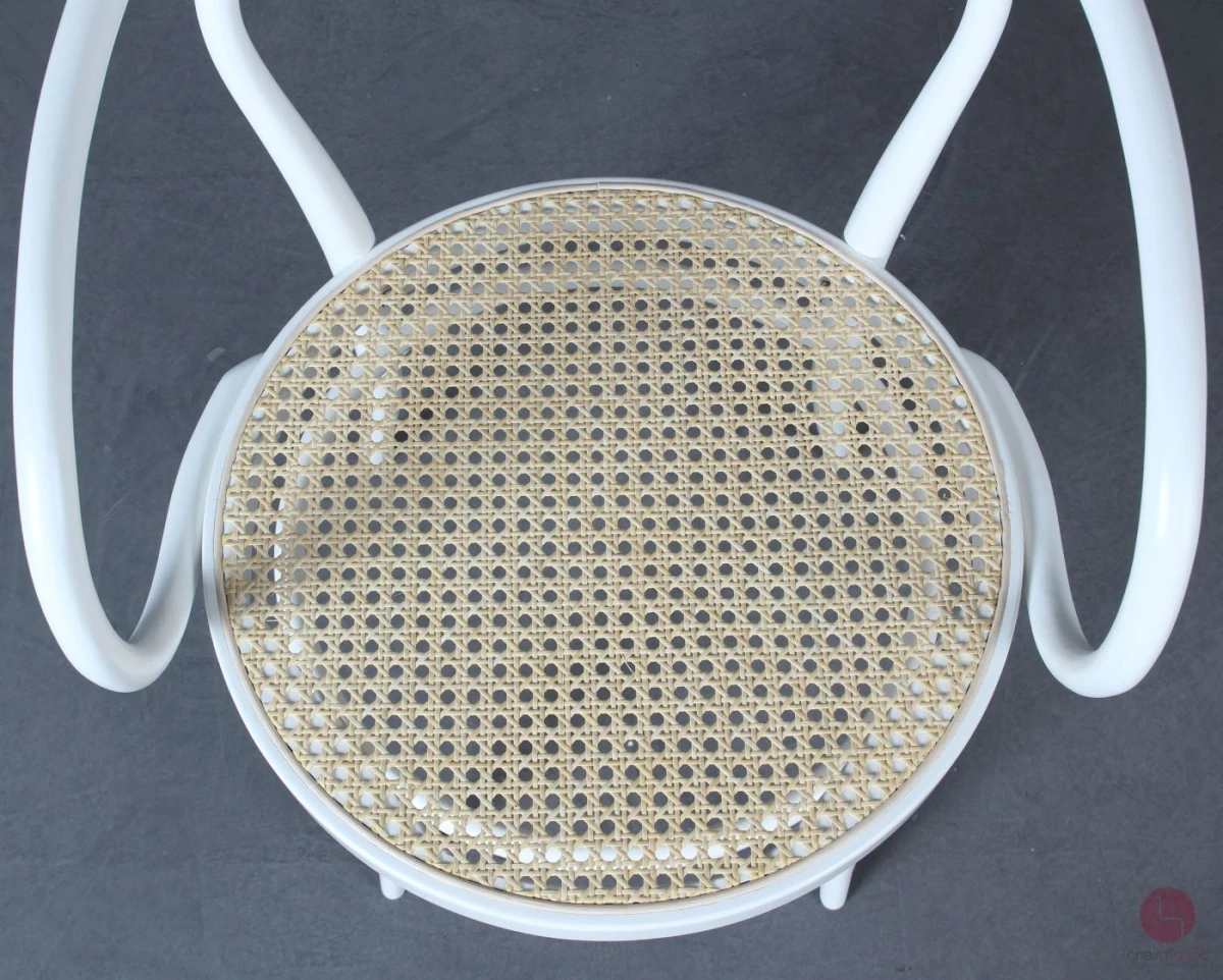Thonet 209 Weiß Bugholzstuhl mit Geflecht gebraucht Thonet 209 Weiß Bugholzstuhl mit Geflecht gebraucht