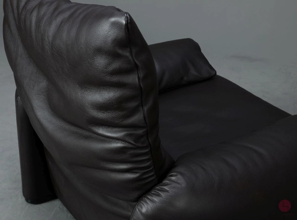 Cassina Maralunga Leder Dunkelbraun Lounge Sessel gebraucht