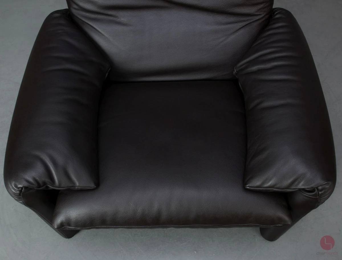 Cassina Maralunga Leder Dunkelbraun Lounge Sessel gebraucht
