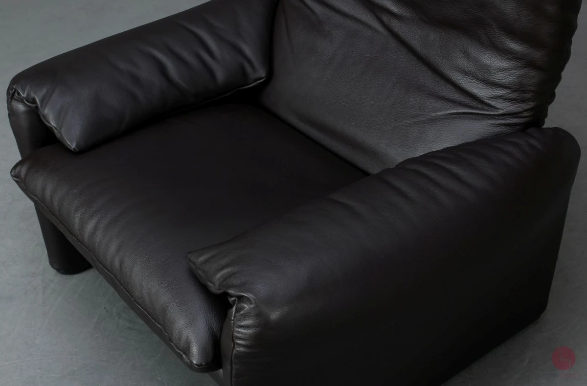 Cassina Maralunga Leder Dunkelbraun Lounge Sessel gebraucht