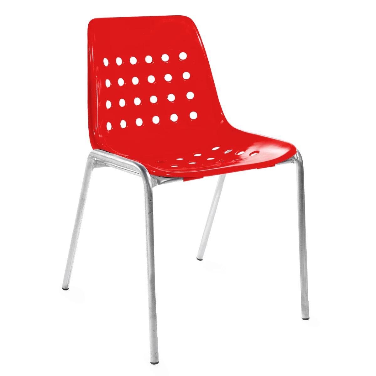 Stuhl Bermuda zweifarbig in Rot, feuerverzinkt – robuster Outdoor-Stuhl mit modernem Look Stuhl Bermuda zweifarbig in Rot, feuerverzinkt – robuster Outdoor-Stuhl mit modernem Look