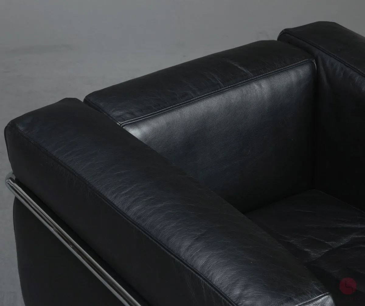 Cassina LC2 Sessel mit schwarzem Leder gebraucht