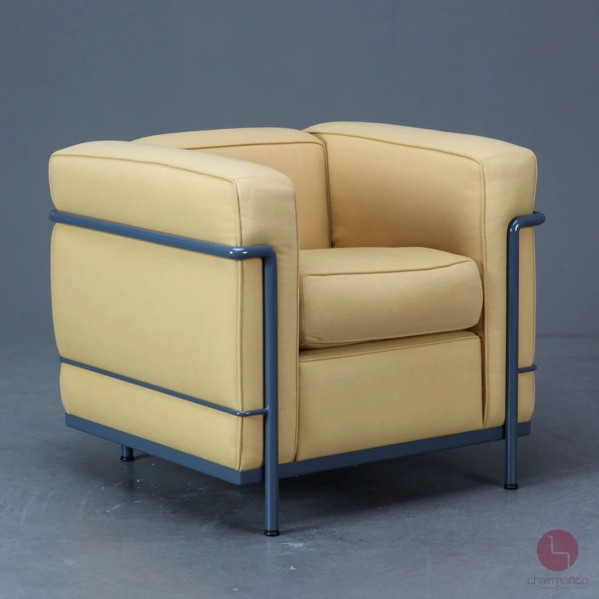 Cassina LC2 Le Corbusier Sessel Stoff Gelb gebraucht Cassina LC2 Le Corbusier Sessel Stoff Gelb gebraucht