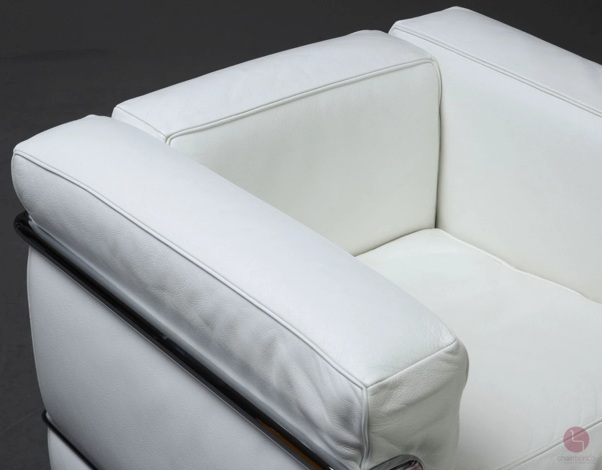 Cassina LC2 Sessel mit weißem Leder chairmondo