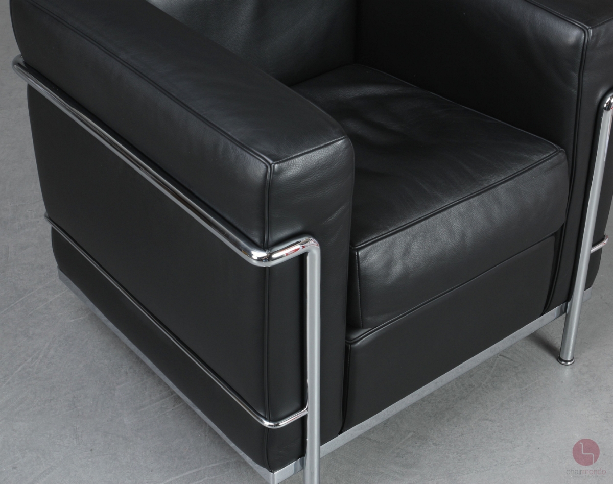 Cassina LC2 Sessel mit schwarzem Leder gebraucht