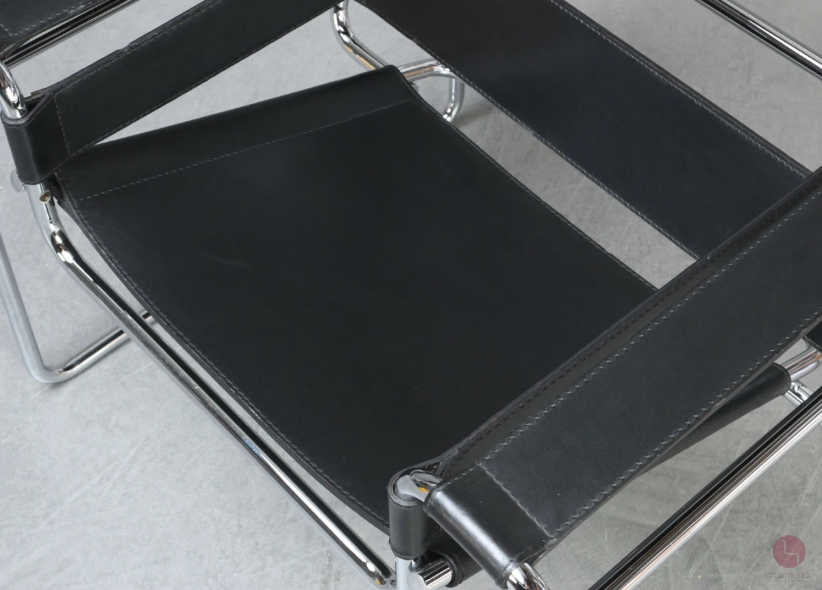 Gavina / Knoll Wassily Chair Kernleder schwarz gebraucht