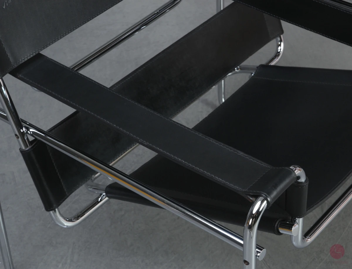 Gavina / Knoll Wassily Chair Kernleder schwarz gebraucht