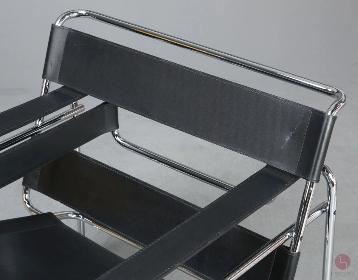 Gavina / Knoll Wassily Chair Kernleder schwarz gebraucht