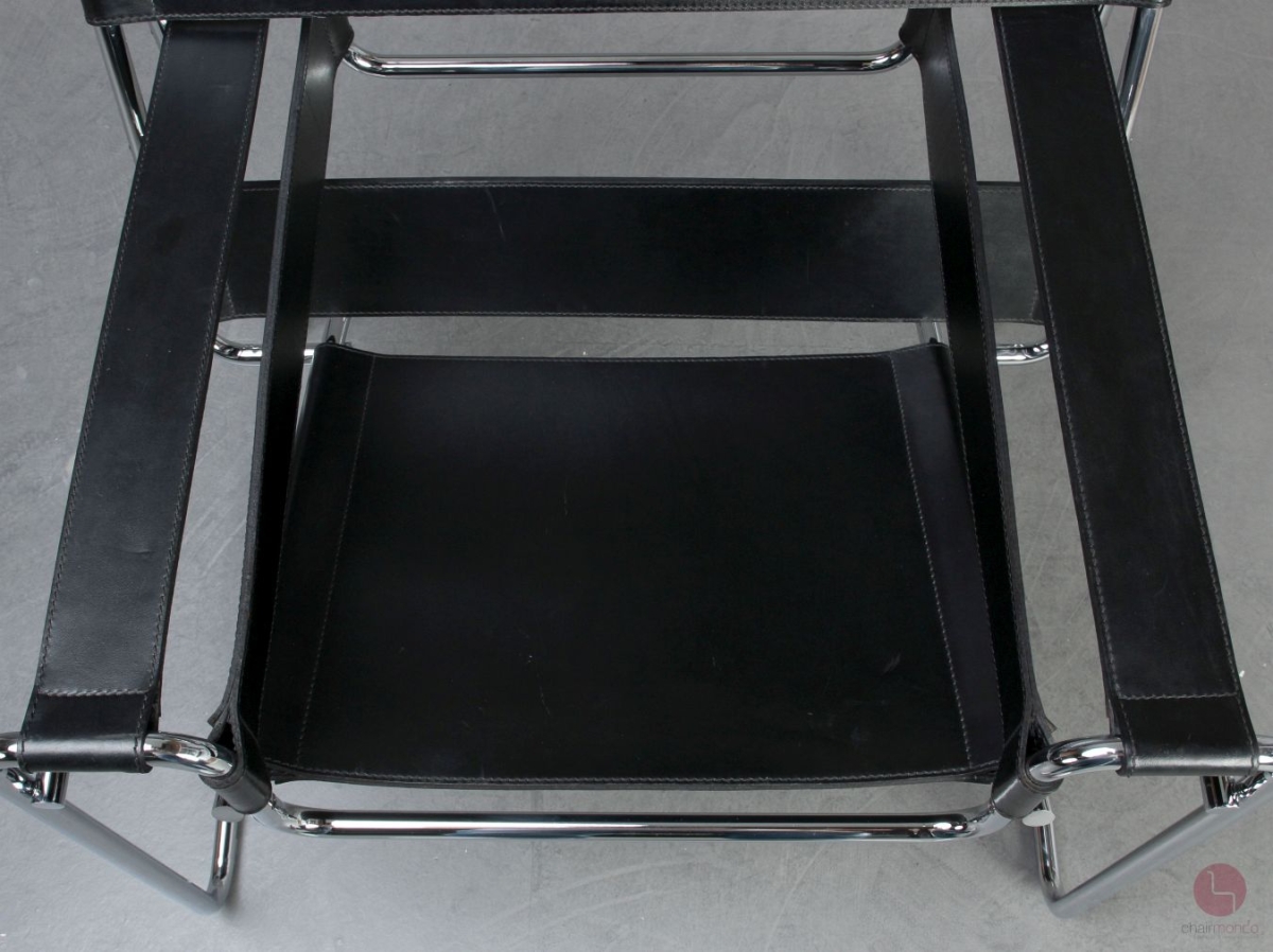 Gavina Wassily Chair mit schwarzem Leder