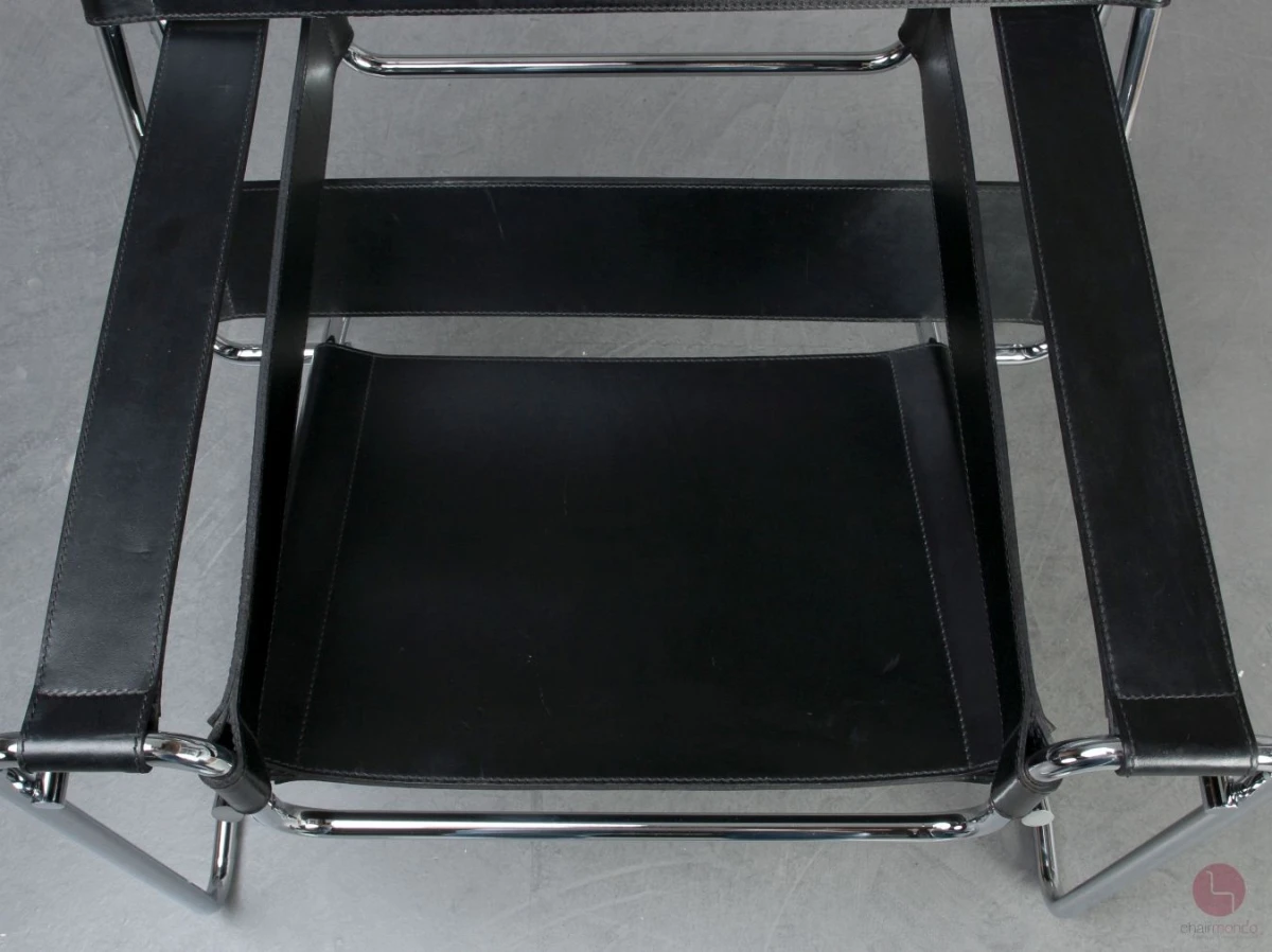 Gavina Wassily Chair mit schwarzem Leder Gavina Wassily Chair mit schwarzem Leder