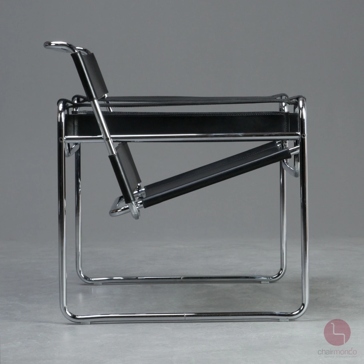 Gavina Wassily Chair mit schwarzem Leder Gavina Wassily Chair mit schwarzem Leder